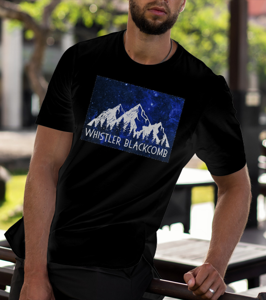 Whistler Blackcomb Mountain Scenic Starry Sky Forest T-Shirt