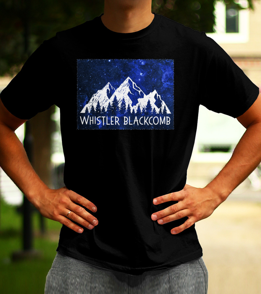 Whistler Blackcomb Mountain Scenic Starry Sky Forest T-Shirt