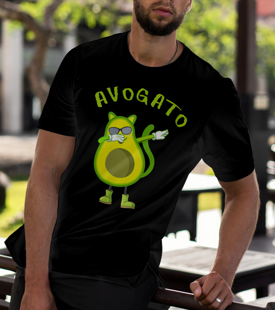Avogato Cool Avocado Cat Dabbing T-Shirt