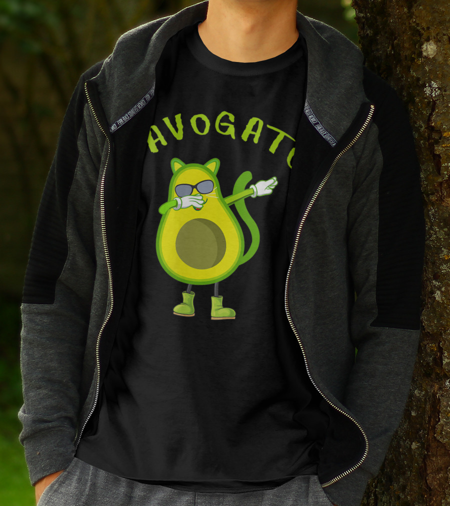Avogato Cool Avocado Cat Dabbing T-Shirt