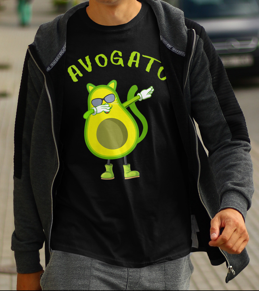 Avogato Cool Avocado Cat Dabbing T-Shirt
