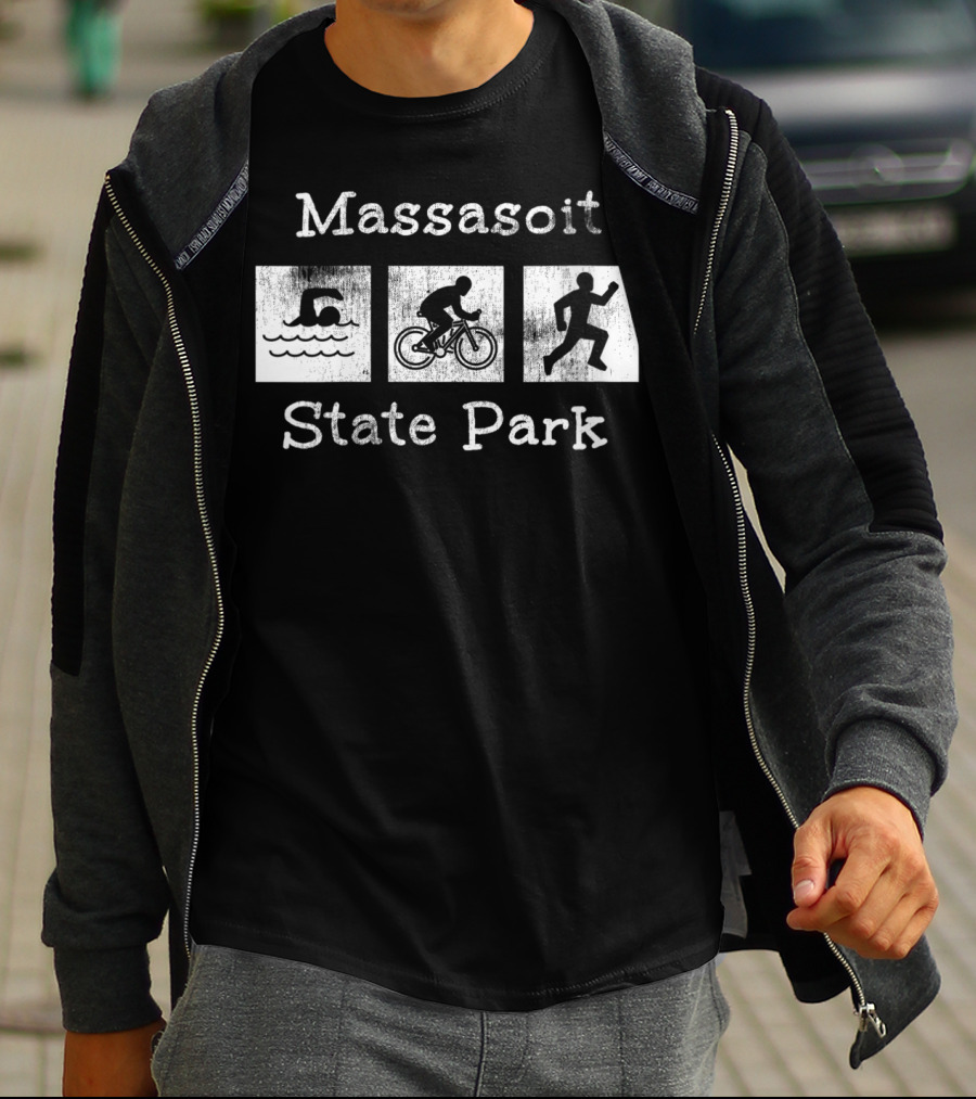 Massasoit State Park Swim Bike Run Massachusetts T-Shirt