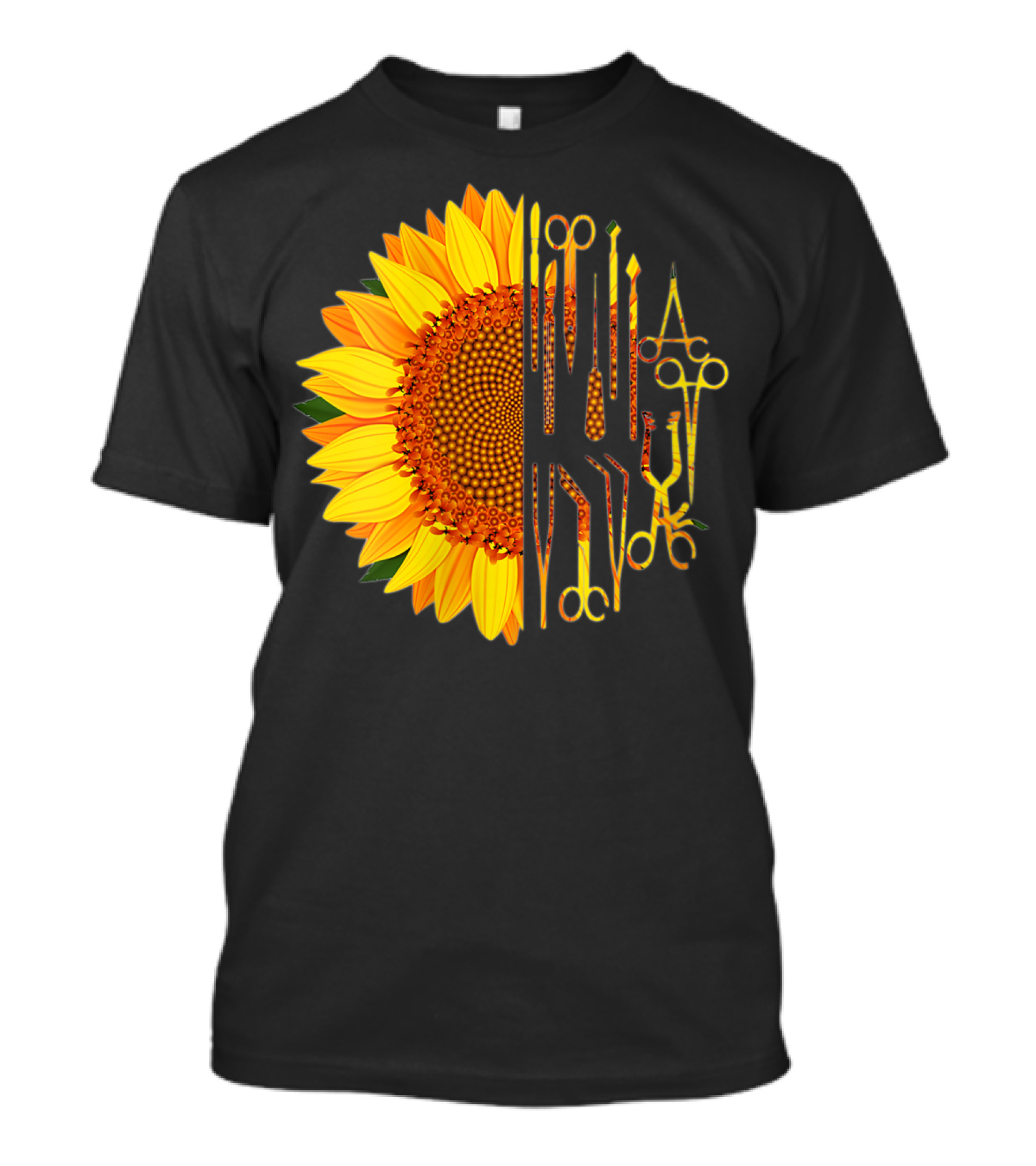 Scrub Tech Surgeon Surgical Instruments Sunflower Hybrid T-Shirt