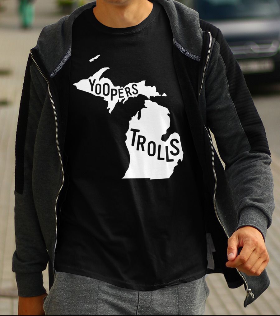 Yoopers Trolls Upper Peninsula Michigan Map T-Shirt
