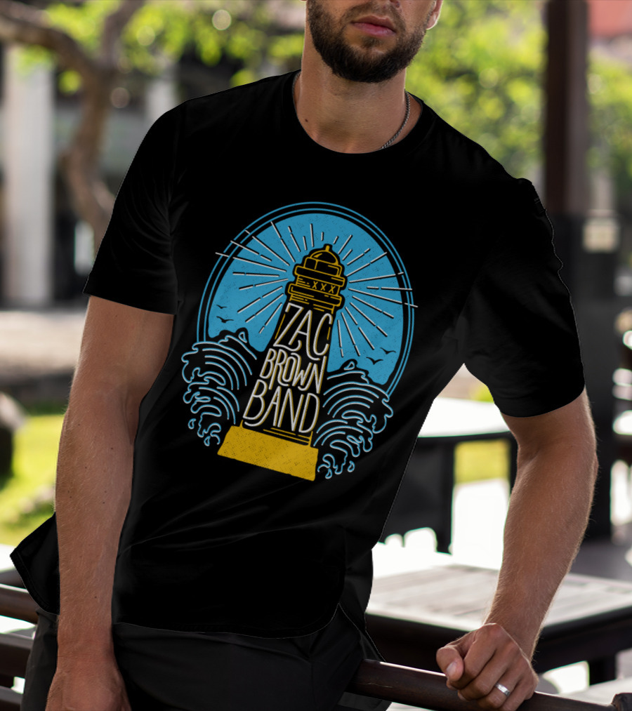 Zac Brown Band Lighthouse With Waves And Birds T-Shirt