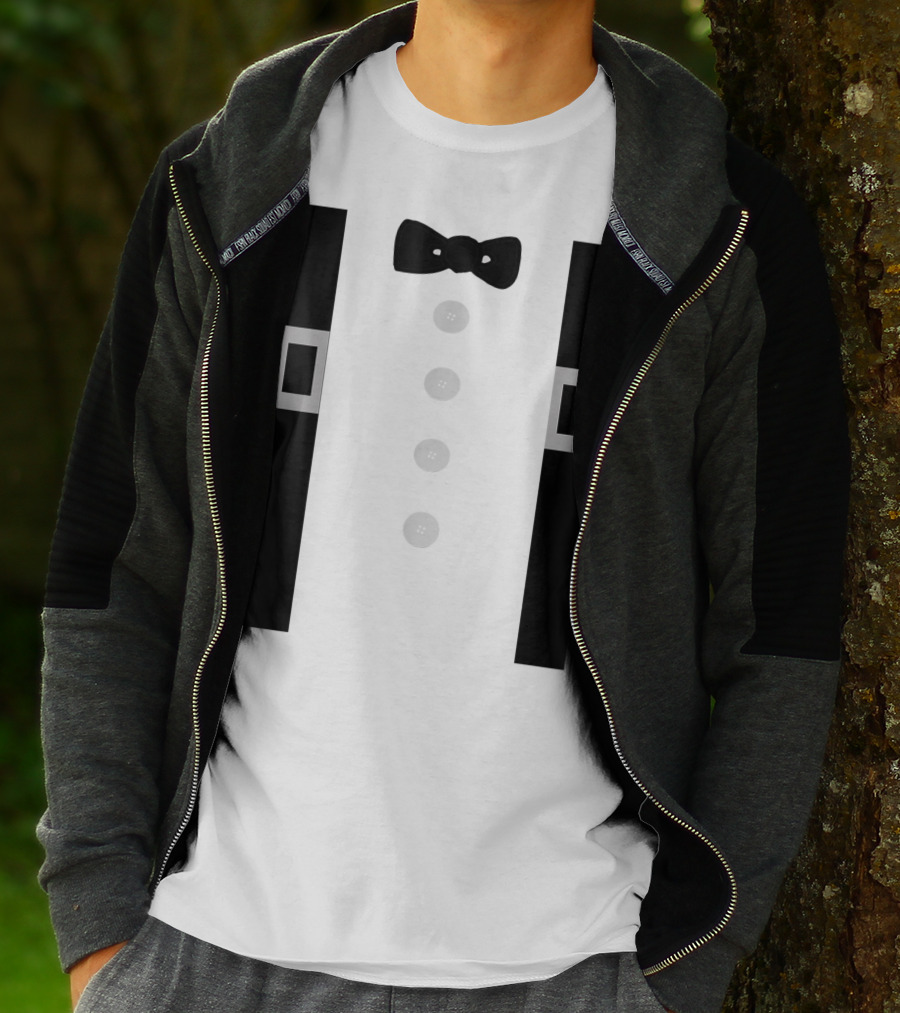 Amish Costume Bow Tie Suspenders Button T-Shirt