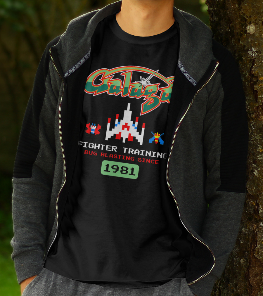 Galaga Fighter Training Bug Blasting Since 1981 Vintage Arcade Video Game T-Shirt