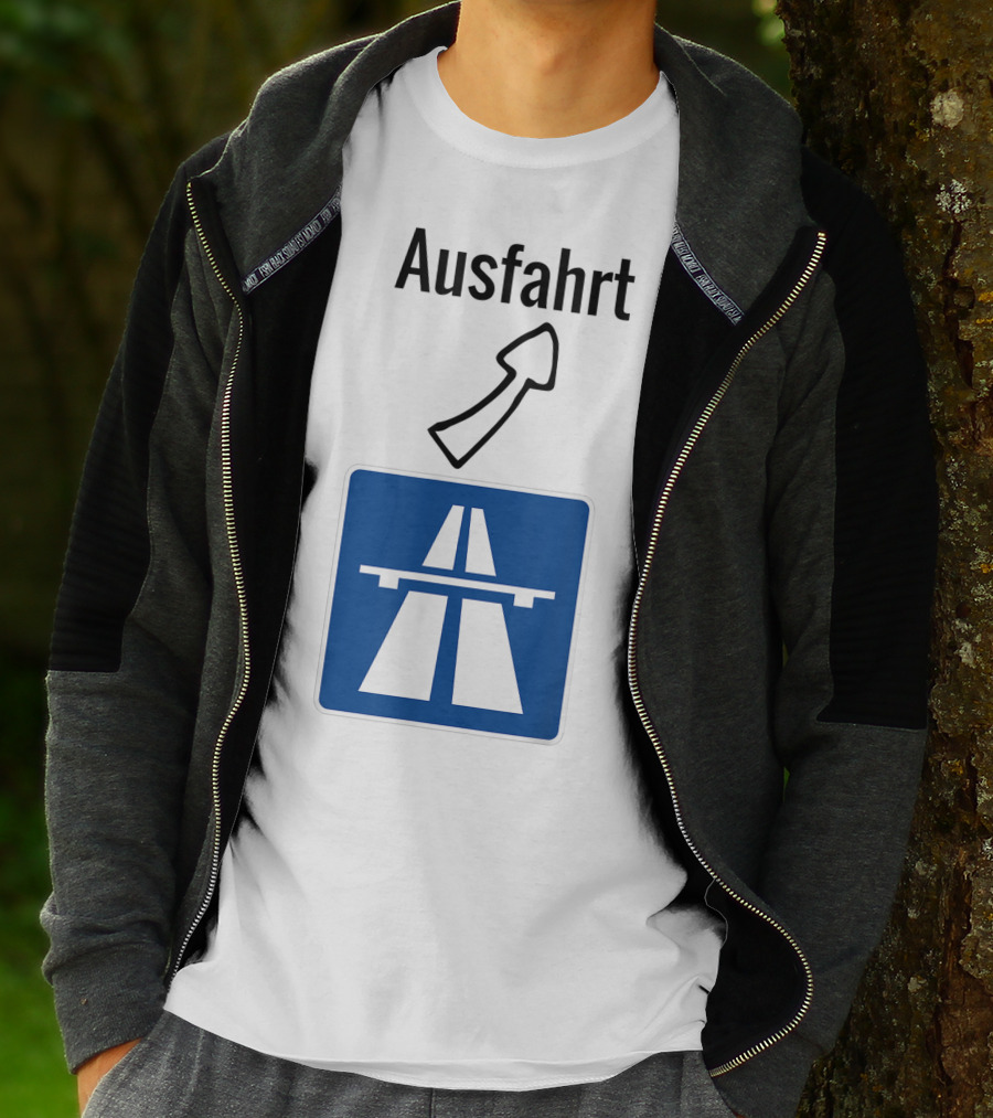 Ausfahrt Autobahn Europe Highway Road Sign Exit T-Shirt