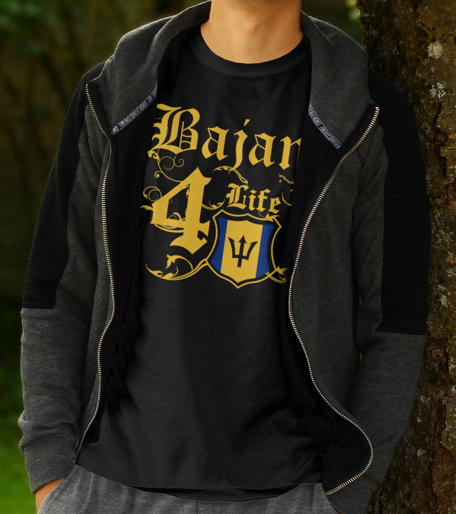 Bajan 4 Life Barbados Flag T-Shirt