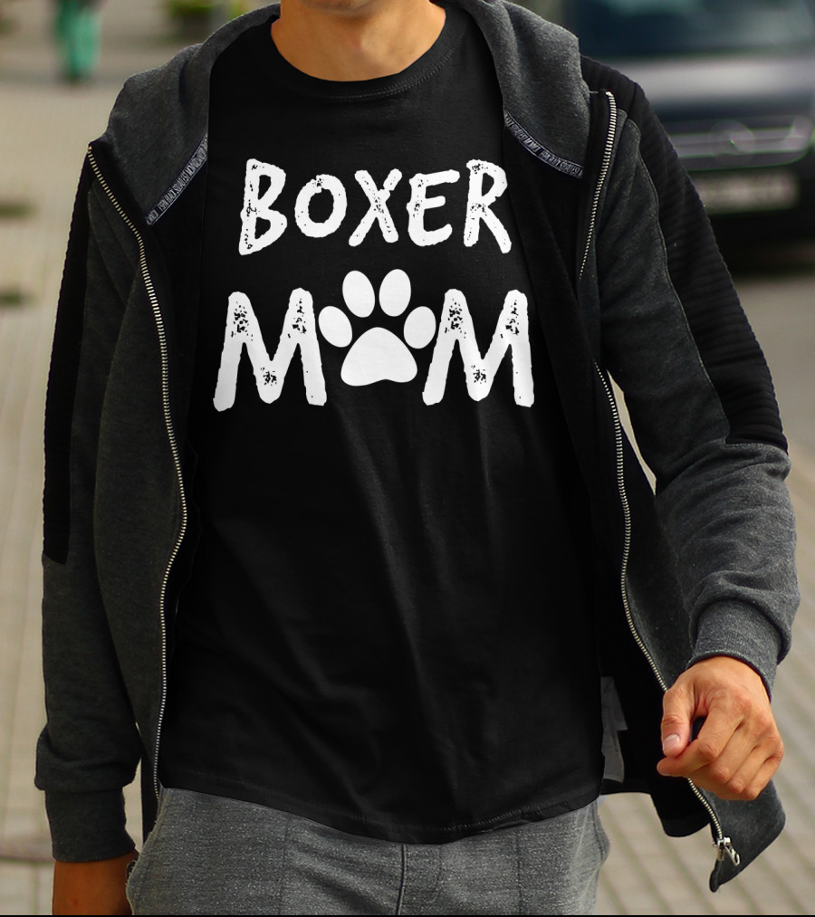 Boxer Mom Paw Prints T-Shirt