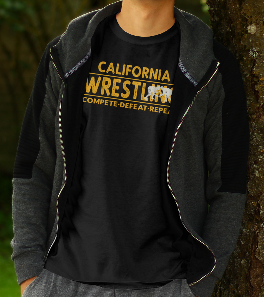 California Wrestling Compete Defeat Repeat Wrestling T-Shirt