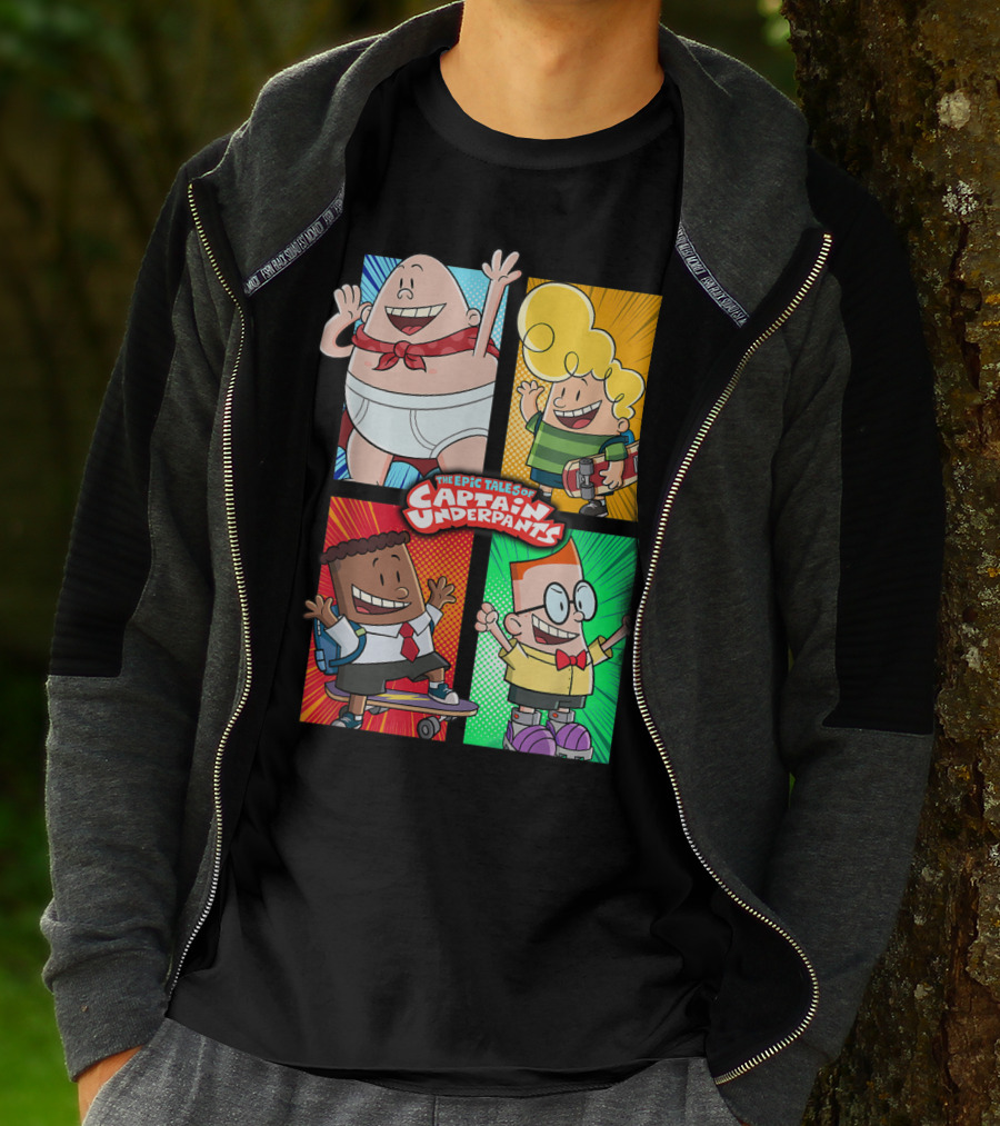 The Epic Tales Of Captain Underpants Cartoon Characters Quartet T-Shirt