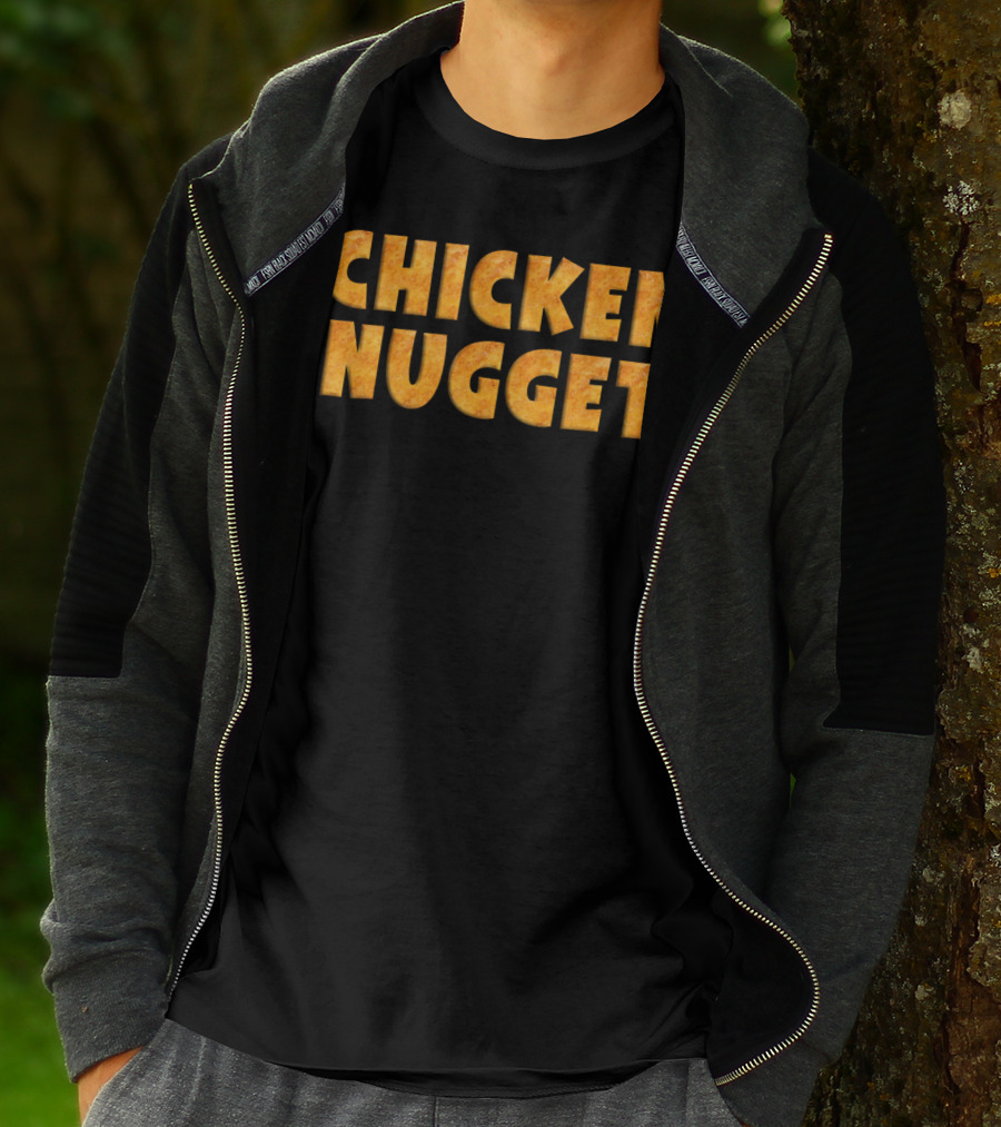 CHICKEN NUGGET Chunky Bold Textured Letters T-Shirt