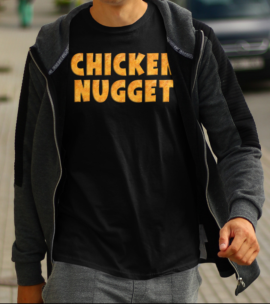 CHICKEN NUGGET Chunky Bold Textured Letters T-Shirt
