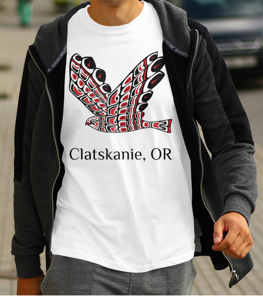 Clatskanie OR Red Tail Hawk Native T-Shirt