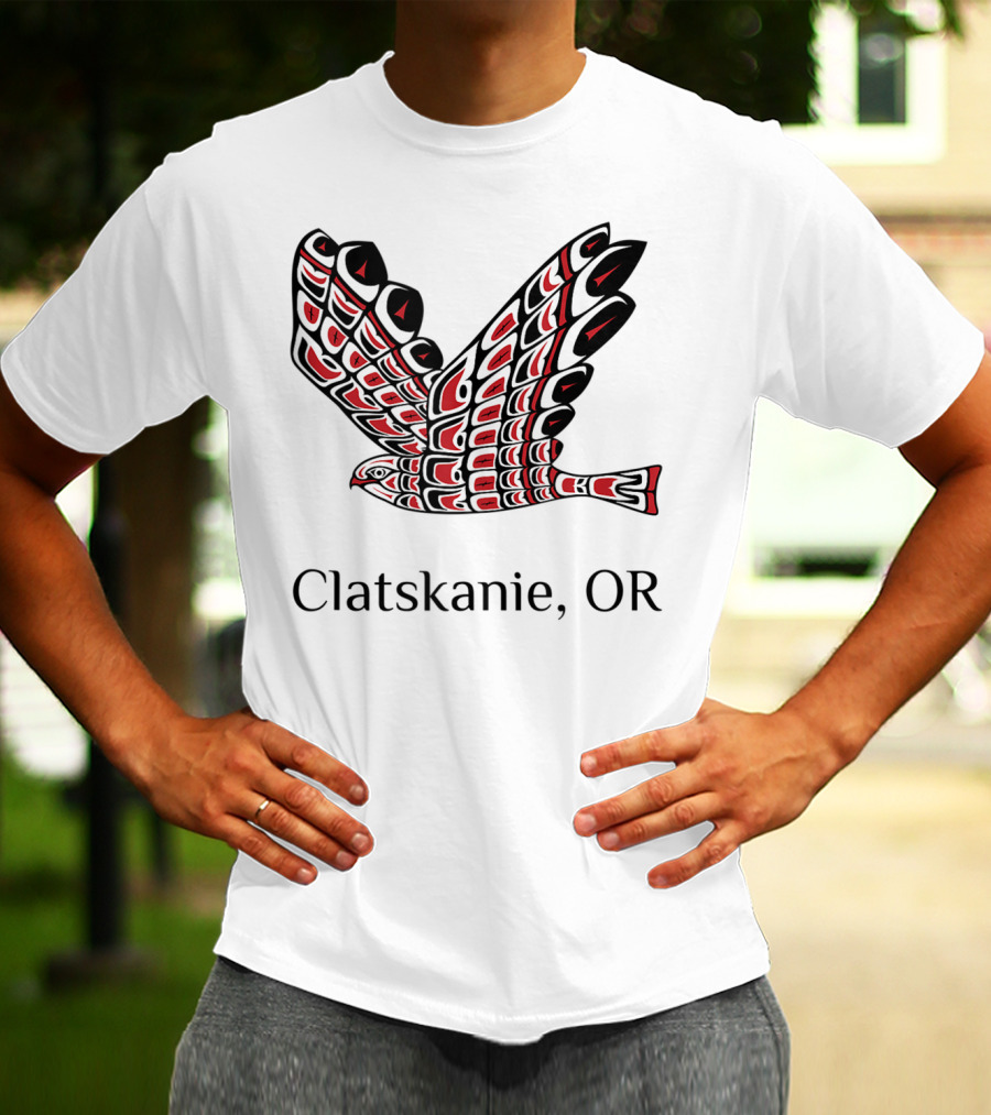 Clatskanie OR Red Tail Hawk Native T-Shirt