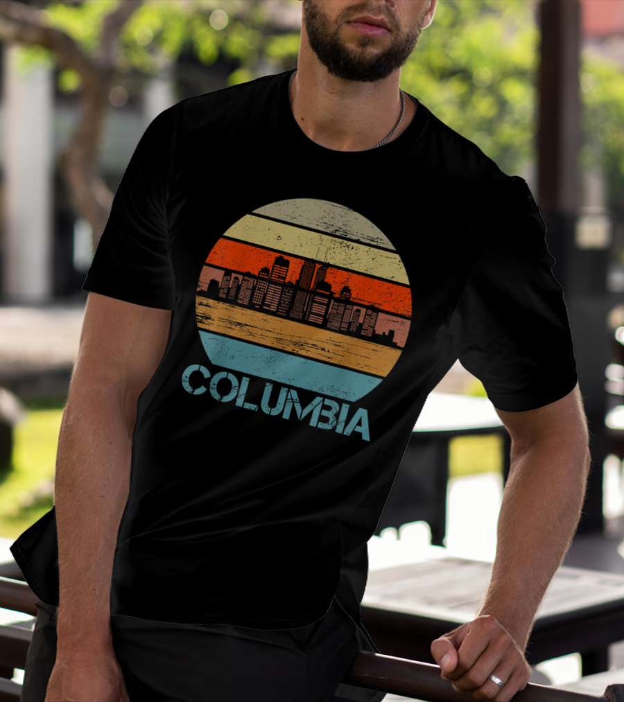 Columbia City Retro Vintage Skyline T-Shirt