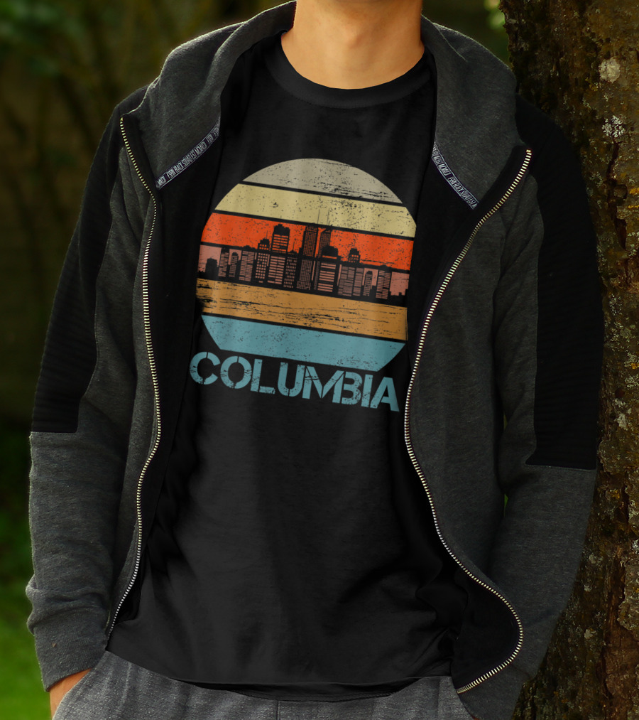 Columbia City Retro Vintage Skyline T-Shirt