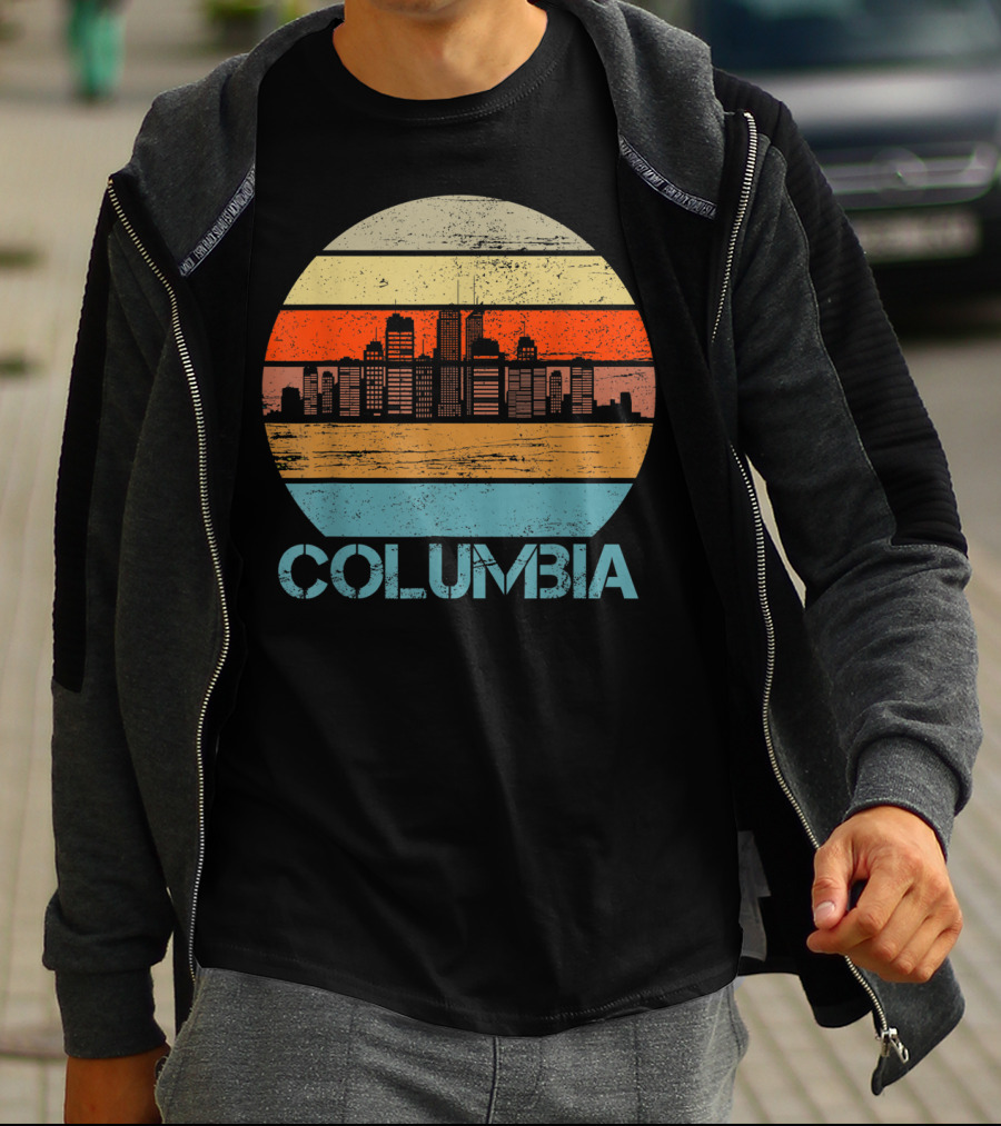 Columbia City Retro Vintage Skyline T-Shirt