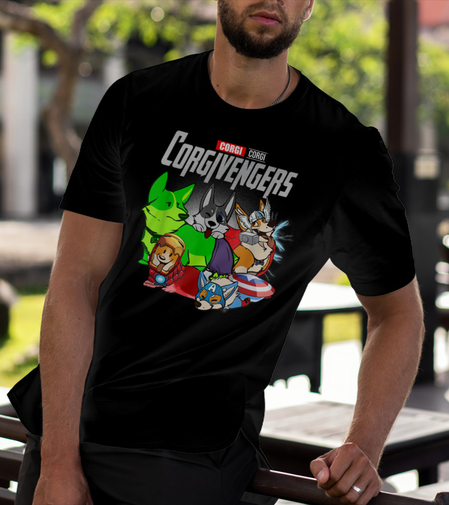 Corgivengers Corgi Avengers Funny Dog Parody Hero Team T-Shirt