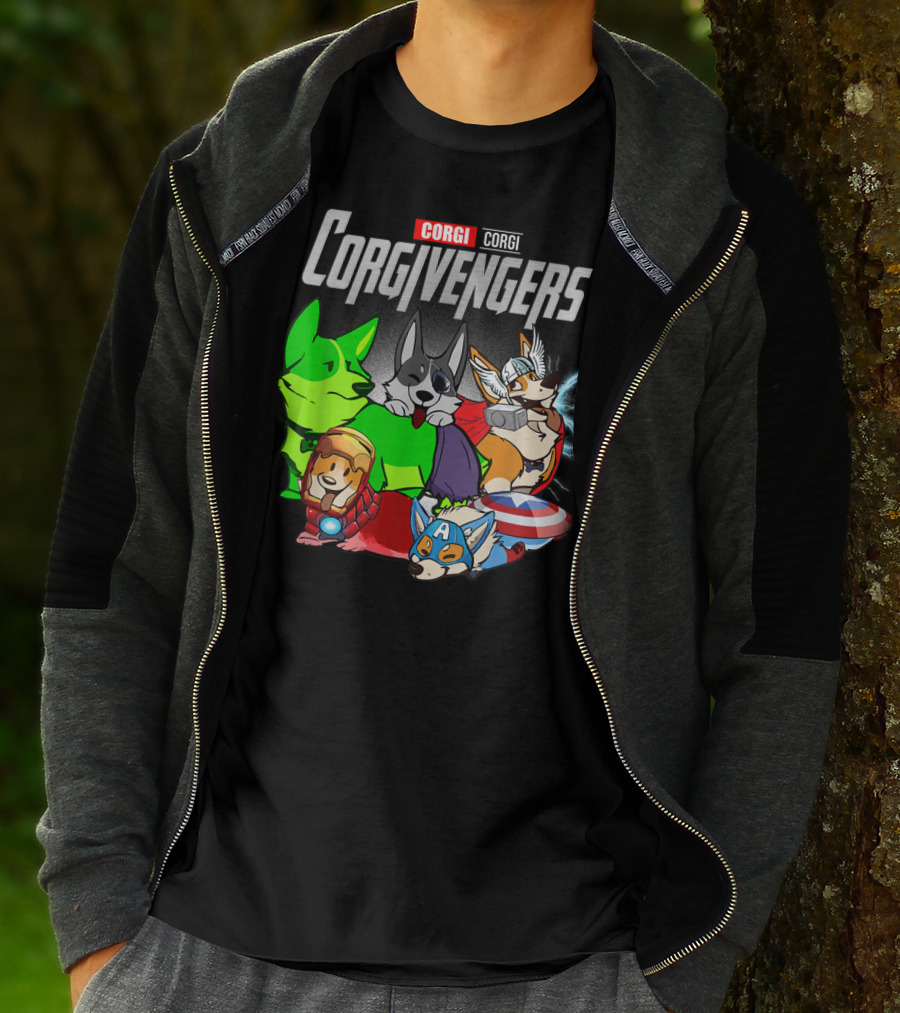 Corgivengers Corgi Avengers Funny Dog Parody Hero Team T-Shirt