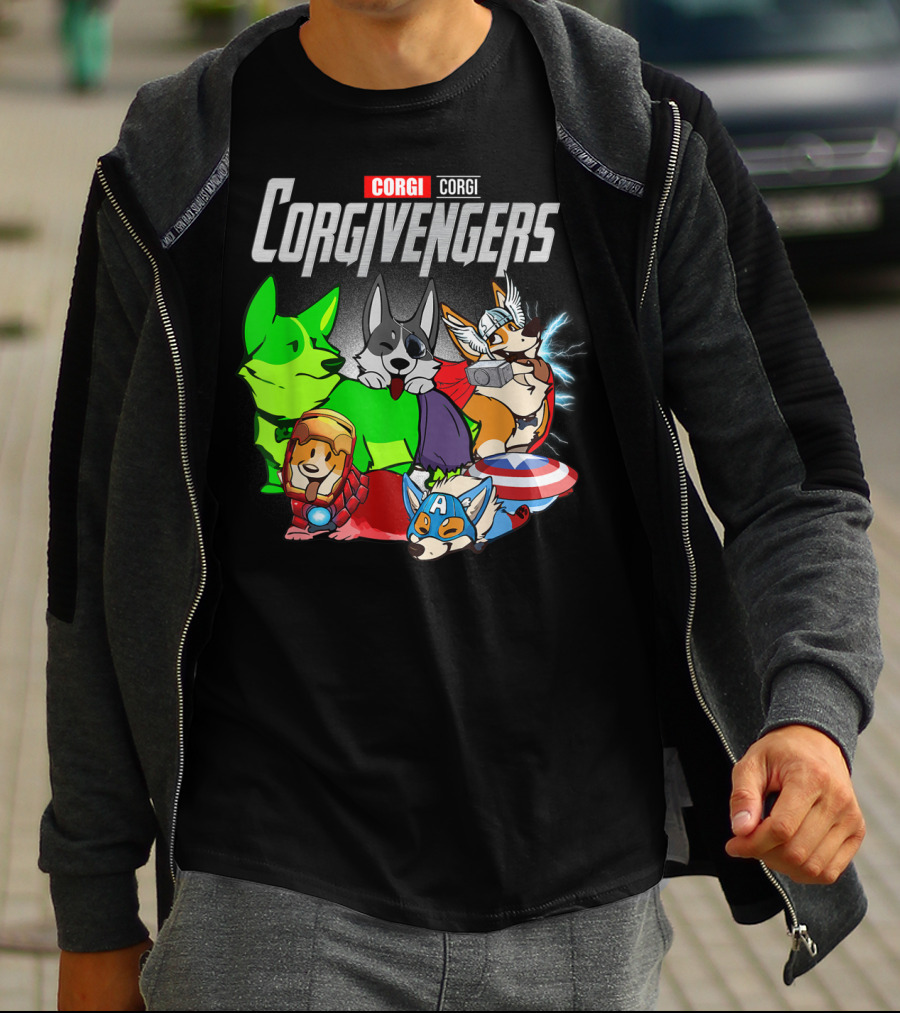 Corgivengers Corgi Avengers Funny Dog Parody Hero Team T-Shirt
