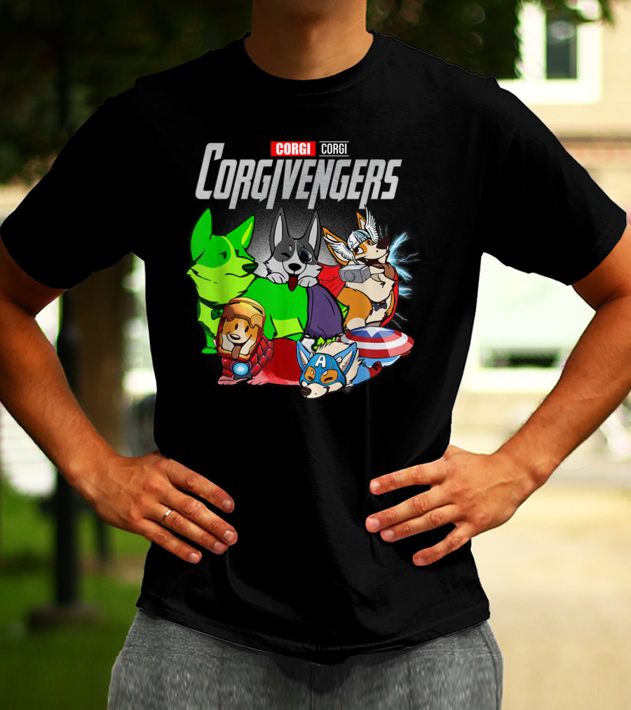 Corgivengers Corgi Avengers Funny Dog Parody Hero Team T-Shirt