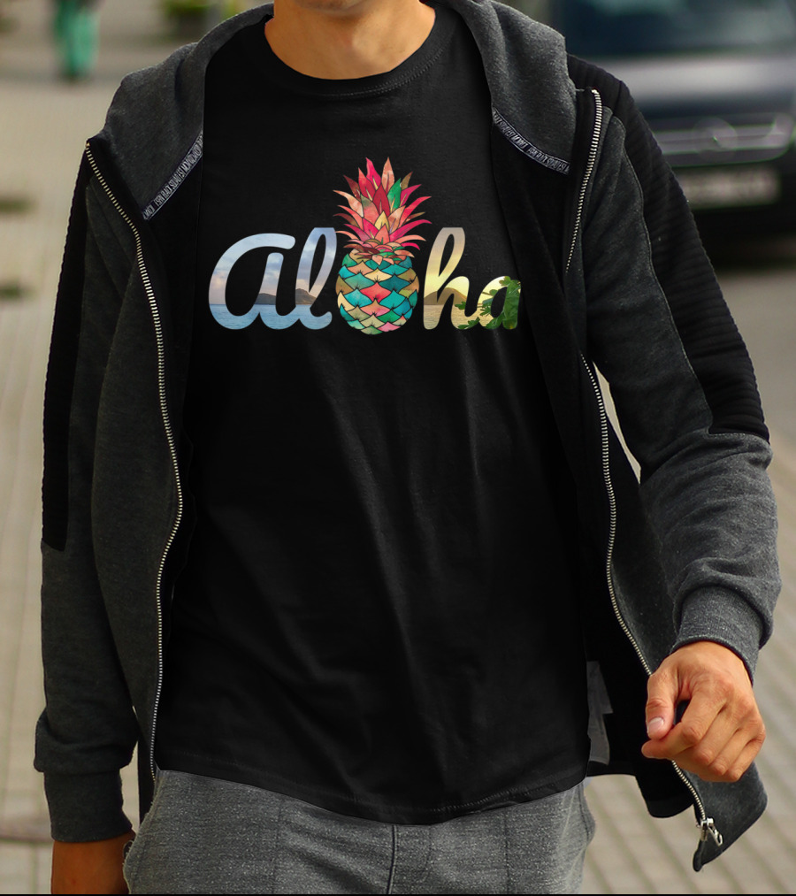 Aloha Hawaii Pineapple Coral Mermaid T-Shirt