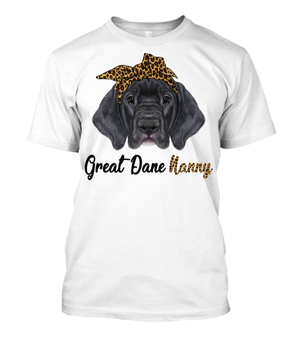 Great Dane Nanny Leopard Headband T-Shirt