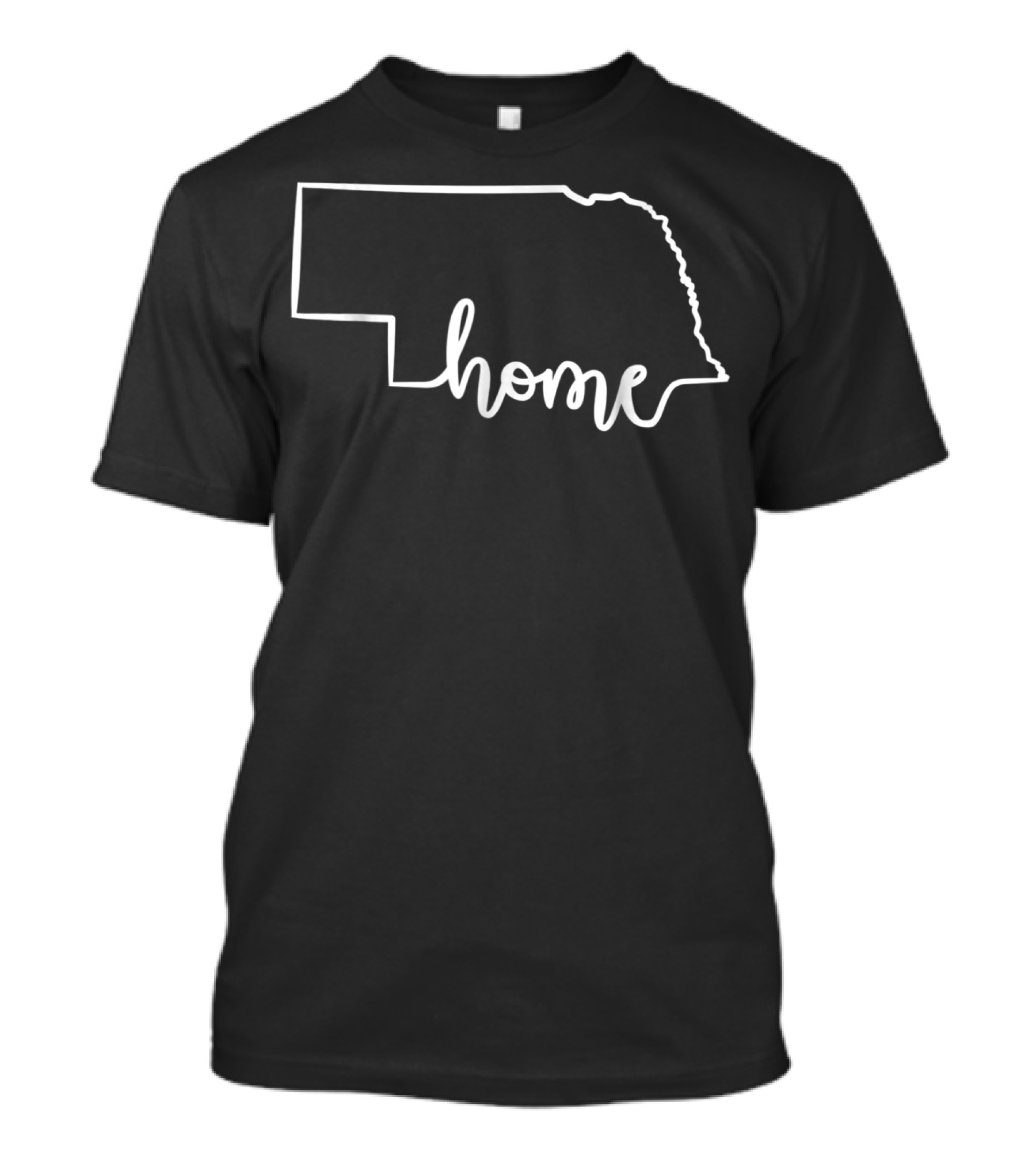 Cute Nebraska Home Midwesterner State Outline Minimalist T-Shirt