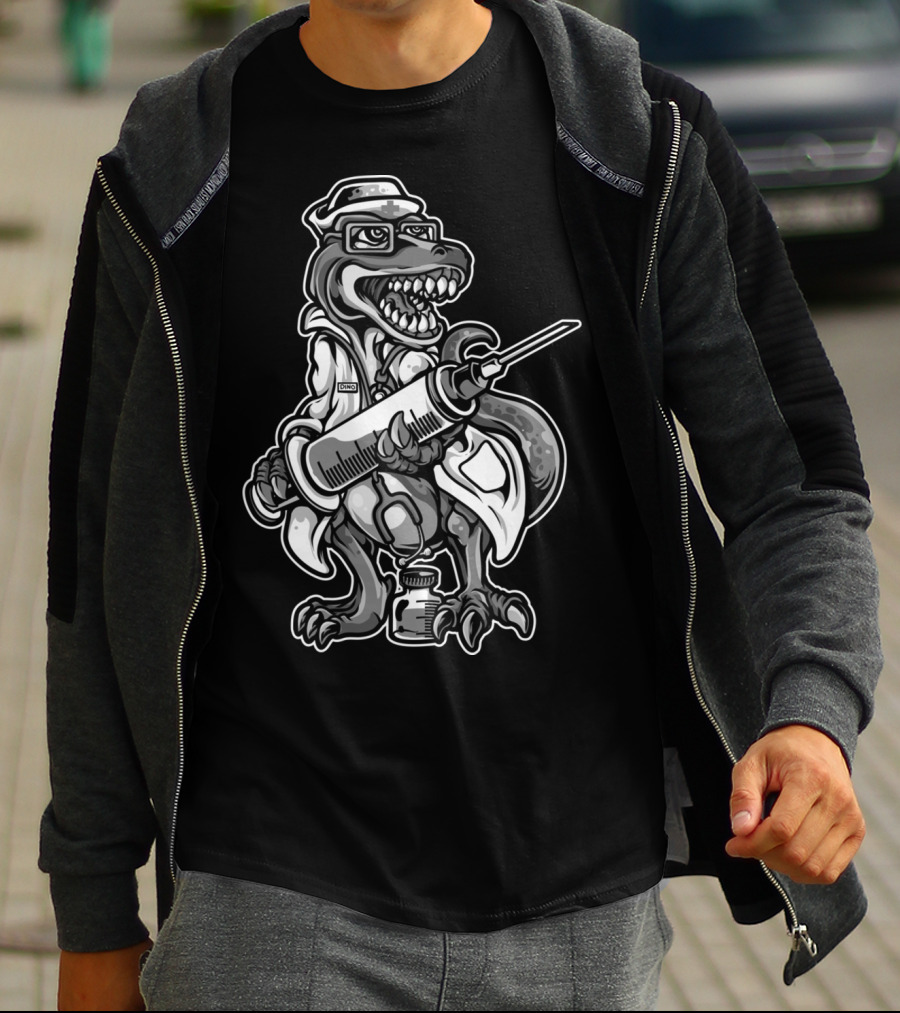 Funny Cute Nurse Dinosaur Love Registered T-Shirt