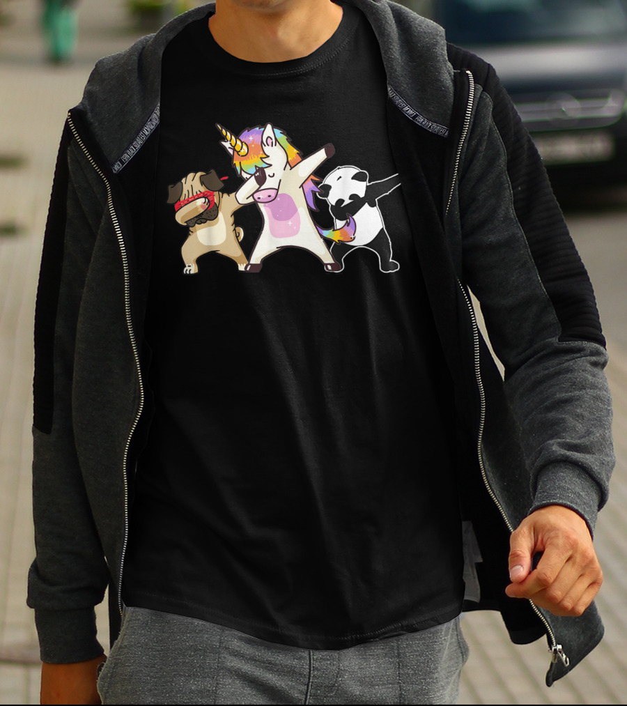 Team Unicorn Panda Pug Dab Birthday Dabbing T-Shirt