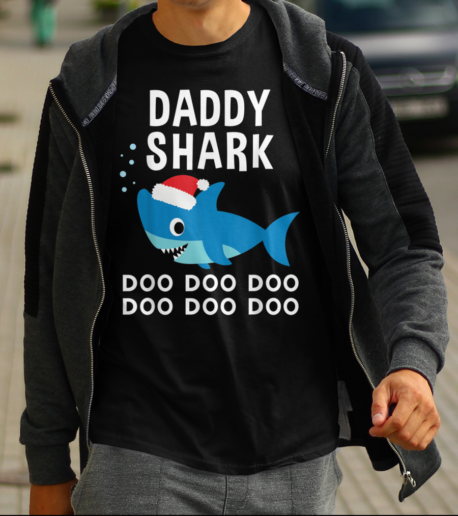 Daddy Shark Doo Doo Doo Doo Christmas T-Shirt