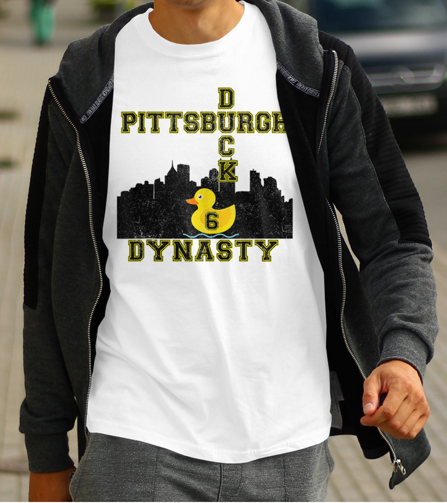 Pittsburgh Duck 6 Dynasty Football Skyline T-Shirt