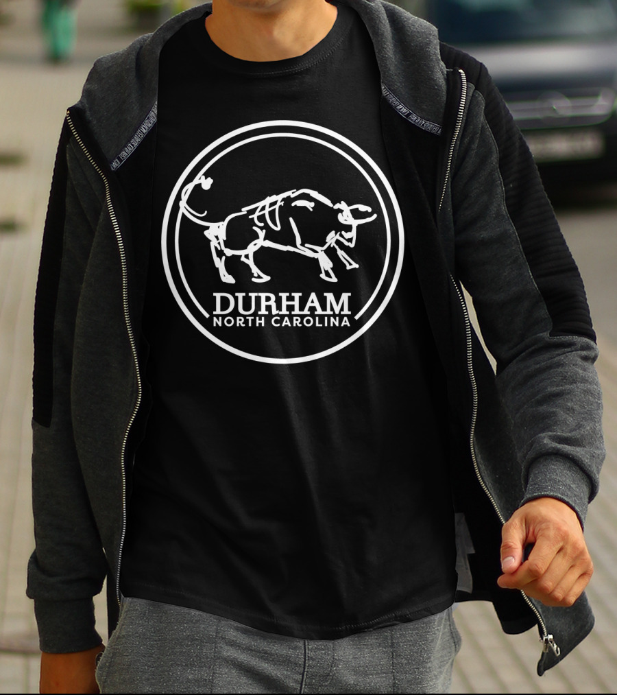 Durham North Carolina Bull City Hometown Iconic Bull Sketch T-Shirt