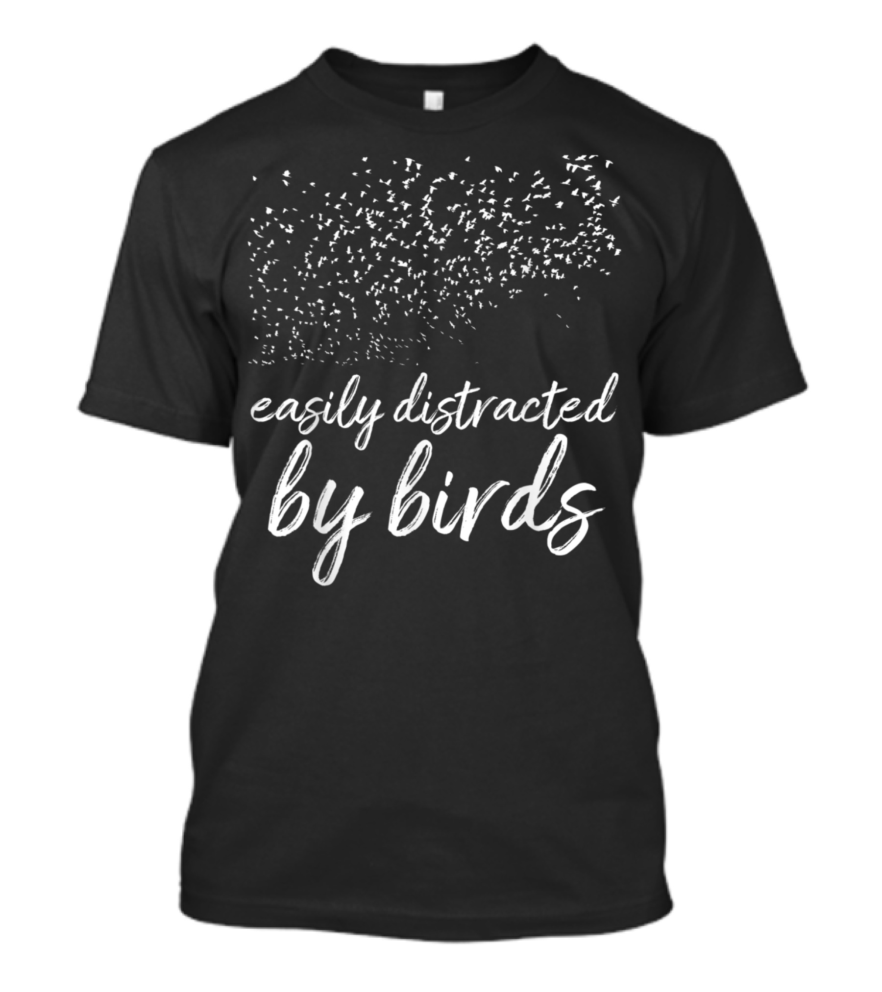 Easily Distracted By Birds Birding Flock Aerial Gathering T-Shirt