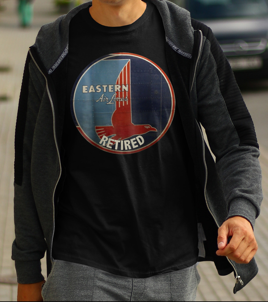 Eastern Air Lines Retired Vintage Logo Red And Blue Eagle Emblem T-Shirt