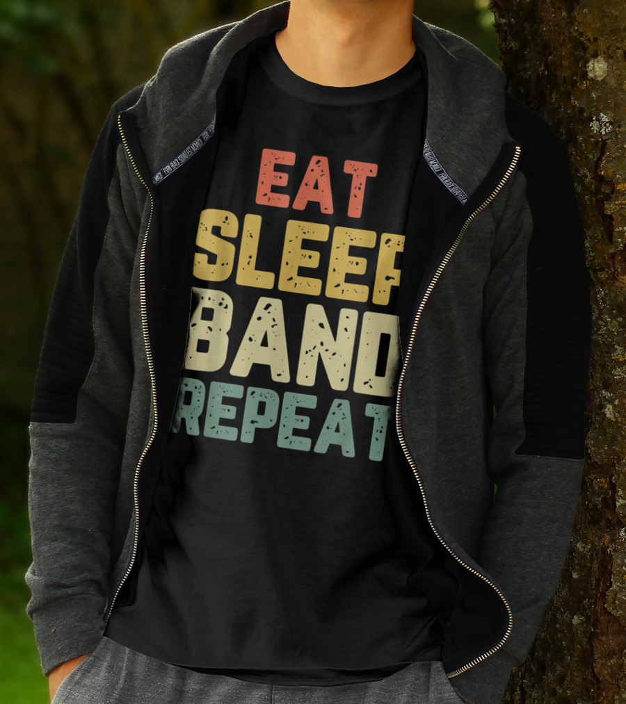 Eat Sleep Band Repeat Marching Funny Director T-Shirt