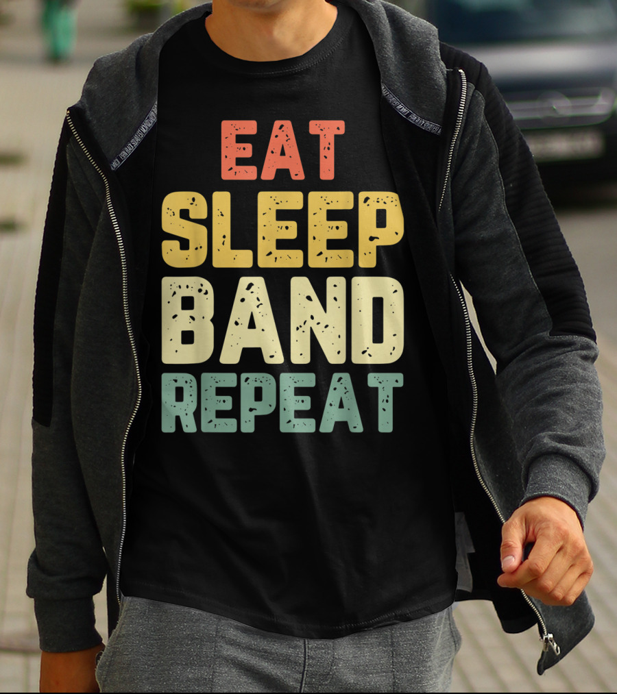 Eat Sleep Band Repeat Marching Funny Director T-Shirt