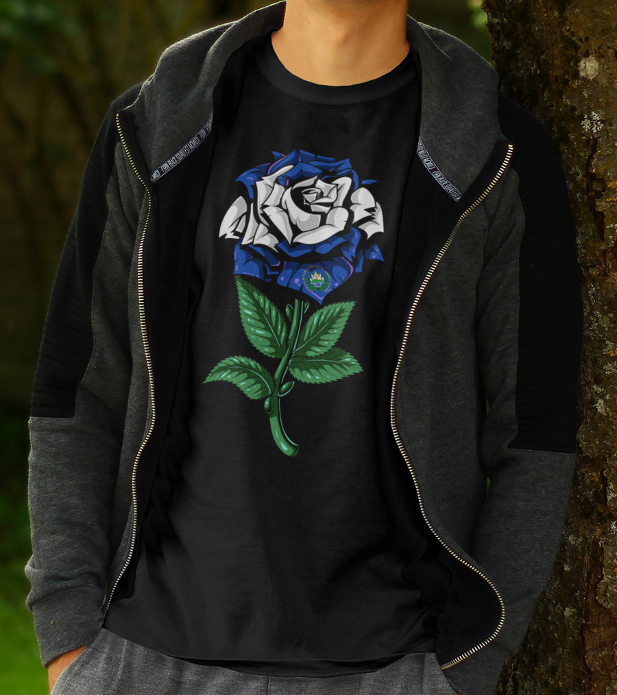 El Salvador Flag Rose Salvadoran T-Shirt
