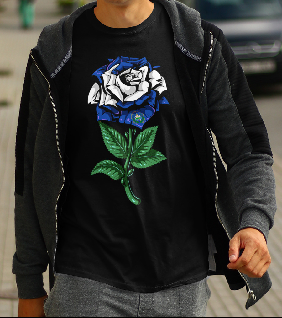 El Salvador Flag Rose Salvadoran T-Shirt