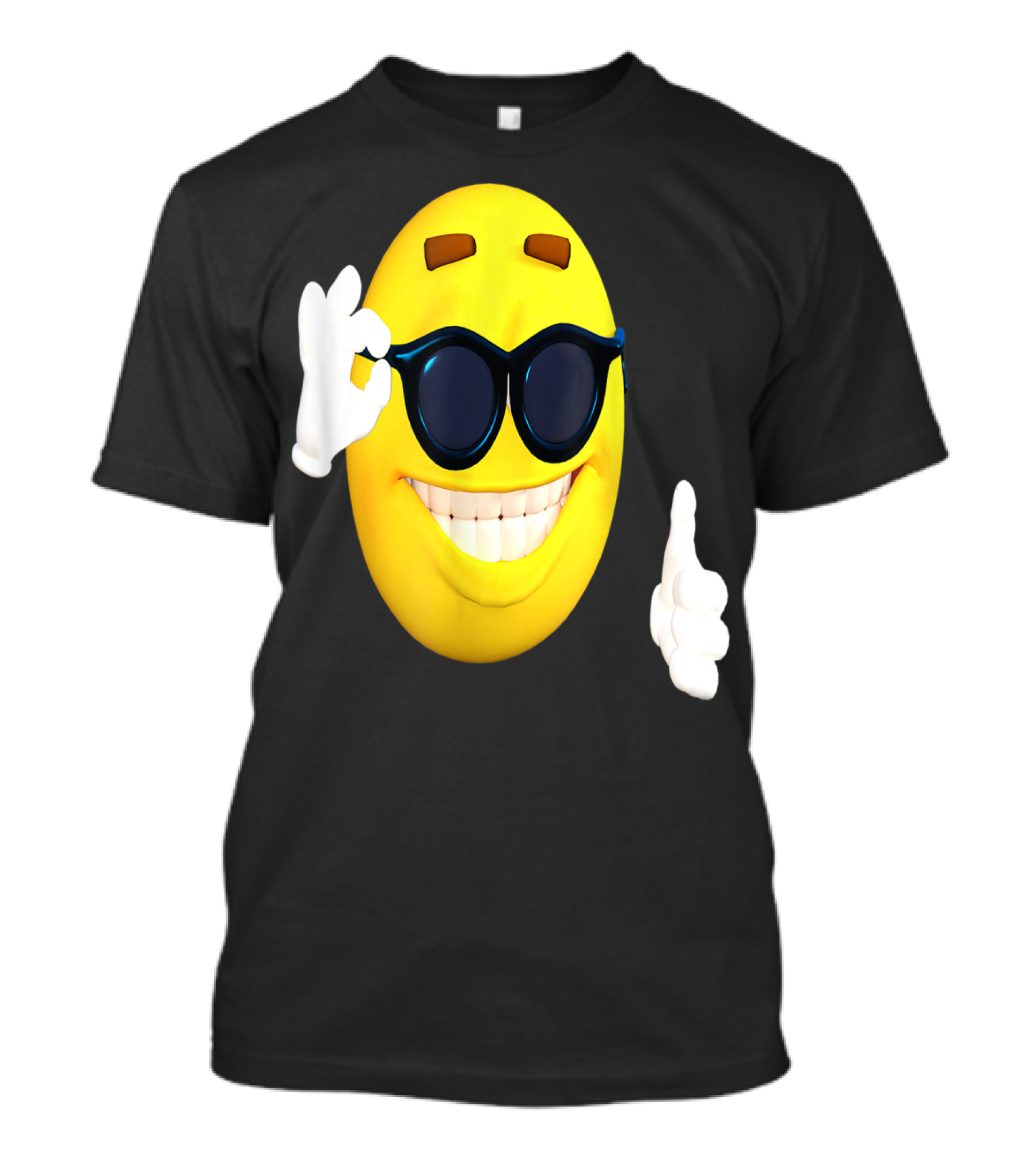 Emoji Thumbs Up Shades Happy Face Yellow Okay Sign T-Shirt
