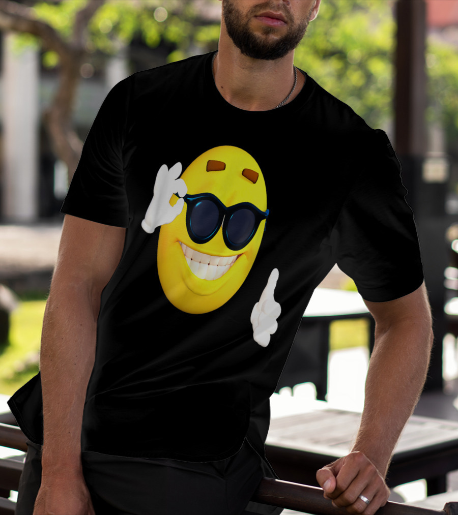 Emoji Thumbs Up Shades Happy Face Yellow Okay Sign T-Shirt