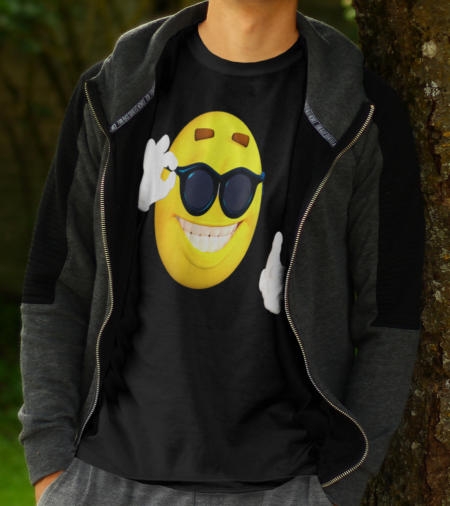 Emoji Thumbs Up Shades Happy Face Yellow Okay Sign T-Shirt
