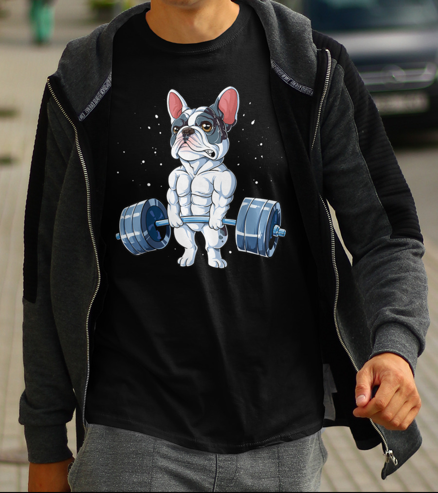 Funny French Bulldog Weightlifting Deadlift Powerlifting T-Shirt