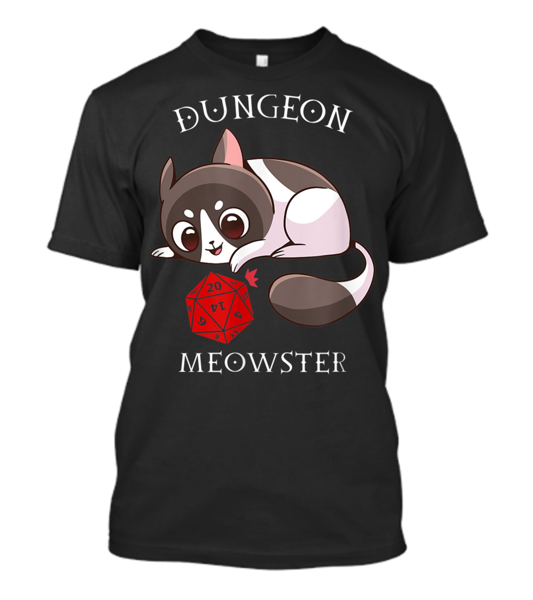 Dungeon Meowster Nerd RPG Table Top Funny Cat T-Shirt