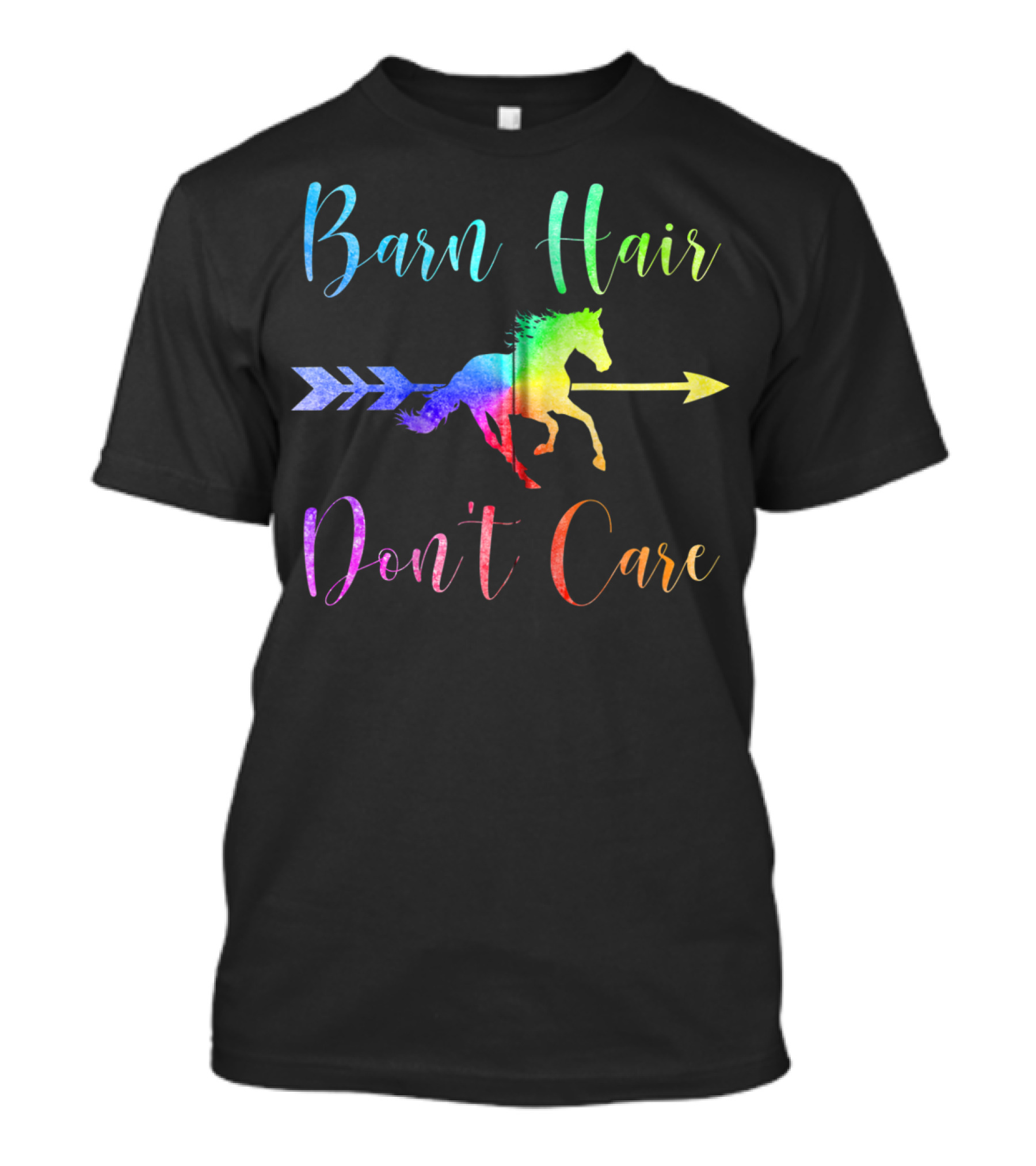 Barn Hair Don't Care Rainbow Horse Arrow T-Shirt