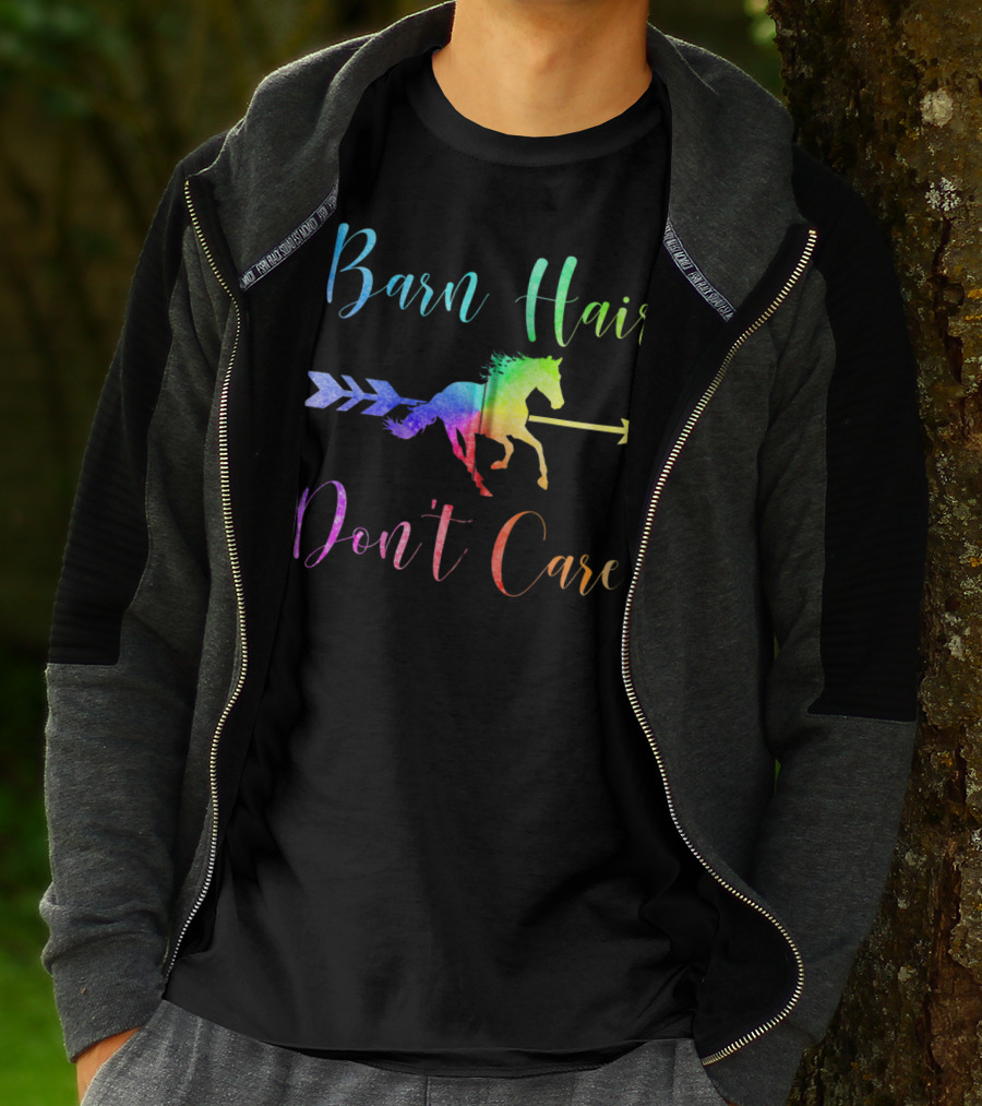 Barn Hair Don't Care Rainbow Horse Arrow T-Shirt