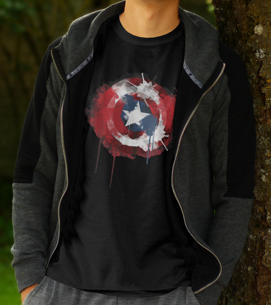 Captain America Avengers Shield Marvel Iconic Emblem T-Shirt