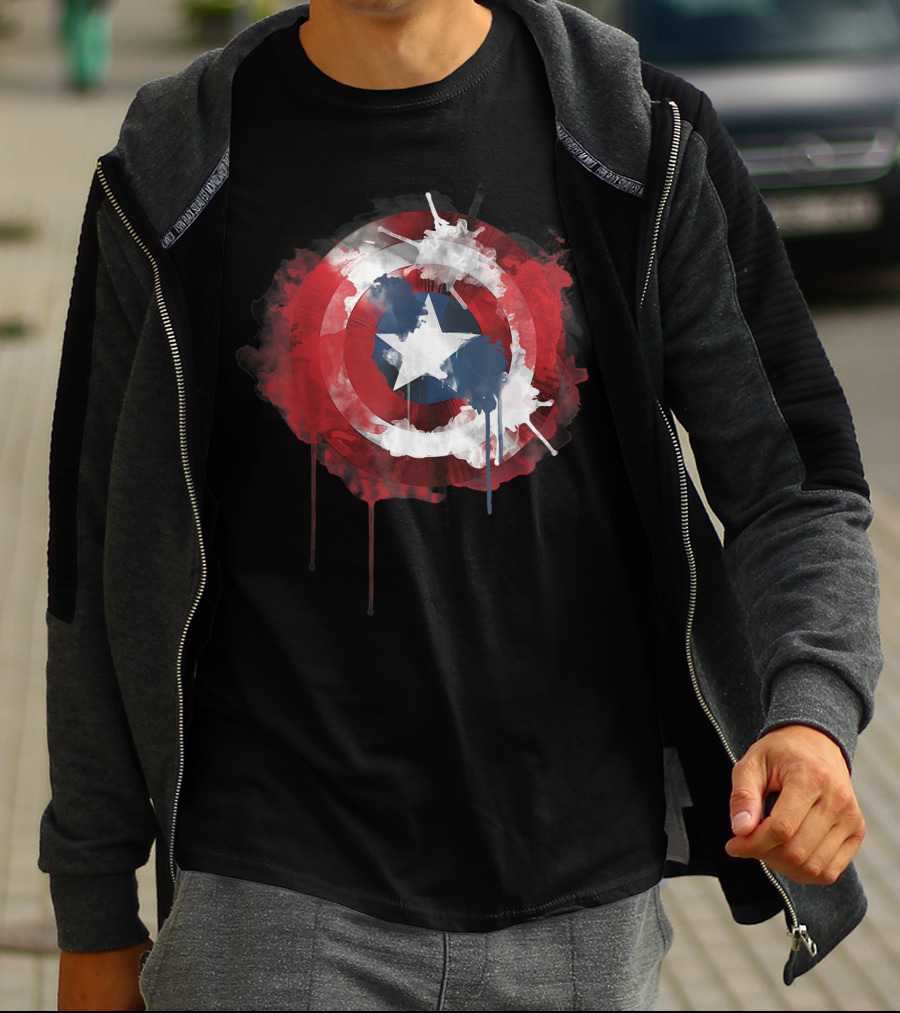 Captain America Avengers Shield Marvel Iconic Emblem T-Shirt